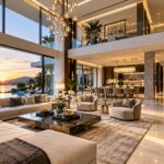 Sunset Serenity in a Modern Mansion